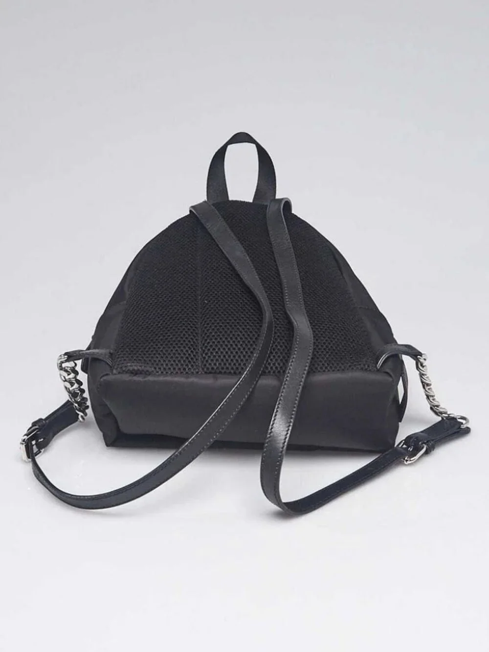 Fendi Black Nylon and Shearling Mini Backpack Bag 8BZ038
